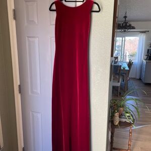Vintage Armani Collezioni Red Velvet Long Dress